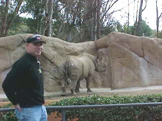 Me and a rhinos butt. (I'm on the left)