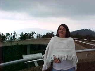 Carol on top of Clingman's Dome, the highest point in the Smoky's.